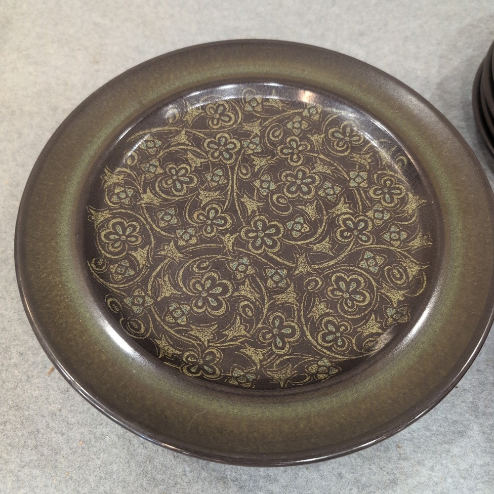 Franciscan Madeira Plates Set of 12 Dinner Salad Bread Butter Olive Green Brown - Picture 2 of 14